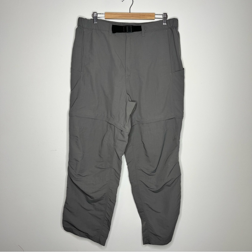 Quest Men's Size Large Gray Convertible Nylon Cargo Hiking Outdoor Pants